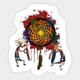 Kokopelli Musican Dreamcatcher Of Earth Sticker